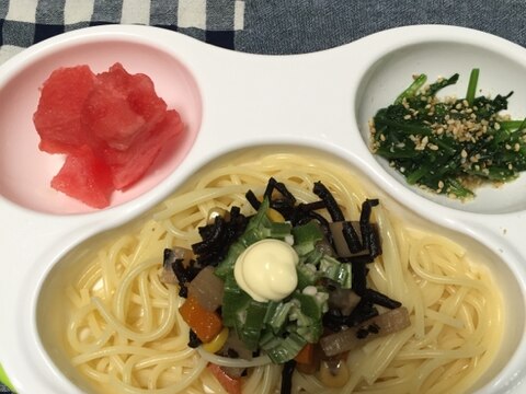 わずか15分で出来るひじきとオクラのパスタランチ